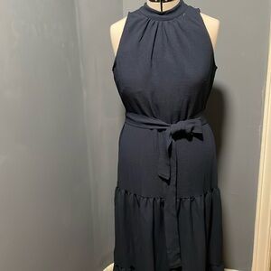 Anne Klein Maxi Sleeveless Dress Color-Navy Blue Size-10 NWT